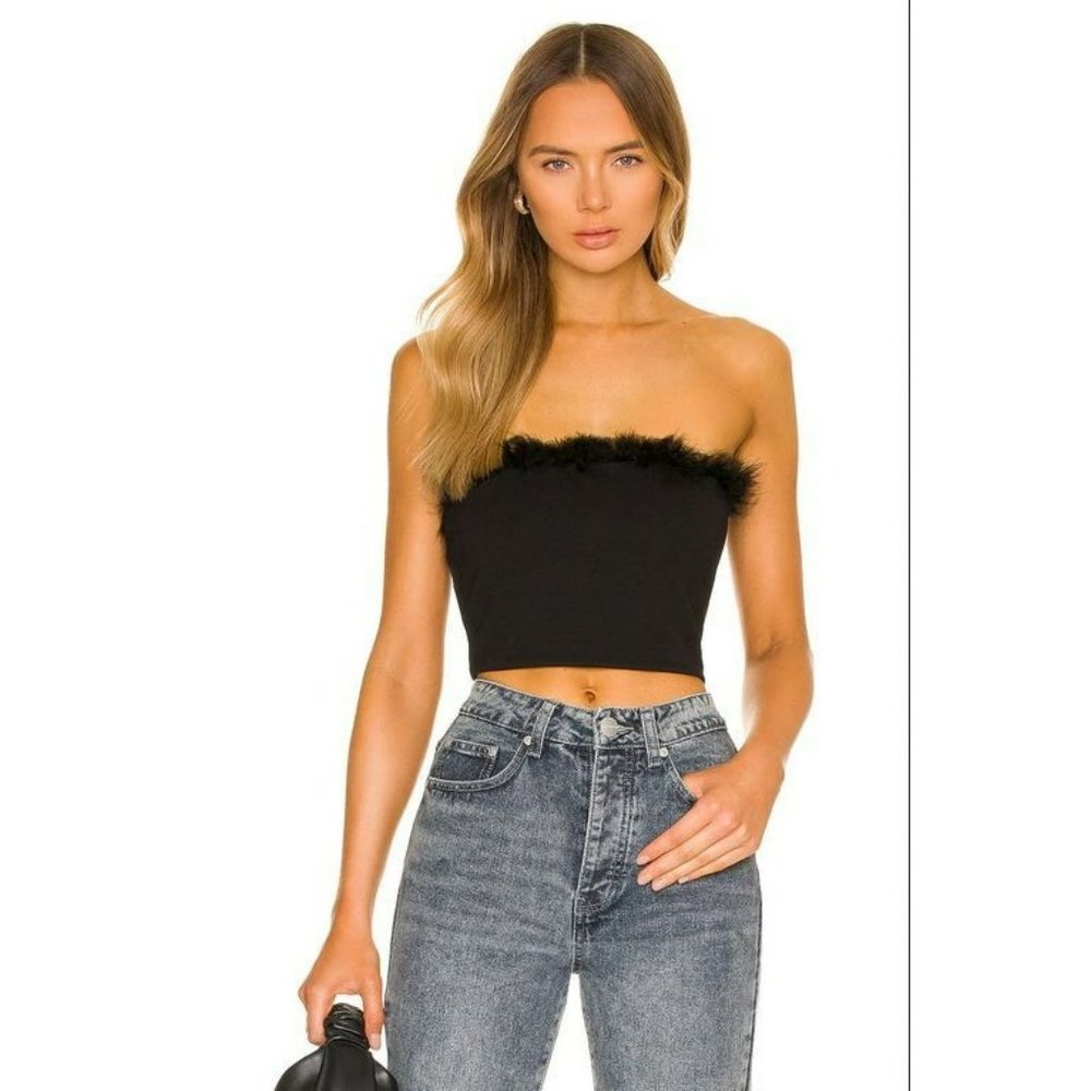 SUPERDOWN Women's Olivia Strapless Top in Black, Size S, MSRP $50